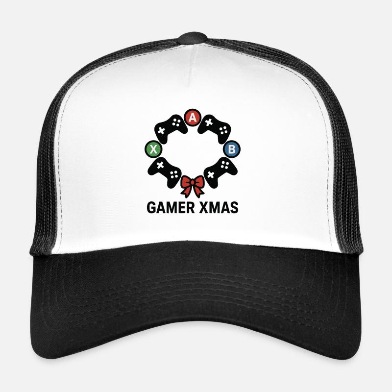 Gamer Xmas Controller Wreath Trucker Cap