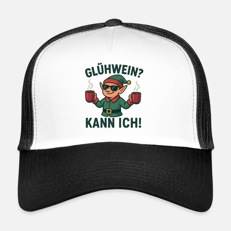 Glühwein Elf mit zwei Tassen Trucker Cap