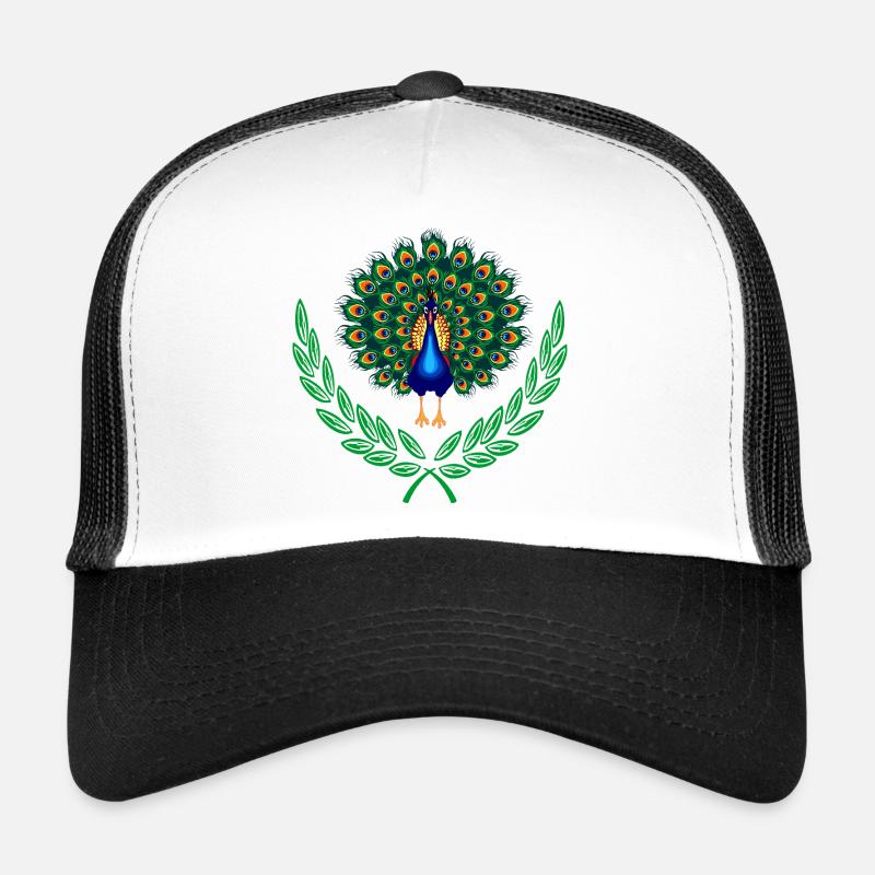 Paon en couronne de laurier vert Casquette trucker
