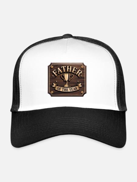 Father of the Year - Funny Dad T-Shirt - Trucker Cap - white/black - Front
