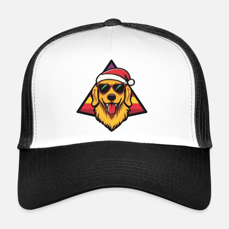Dog in Santa style Trucker Cap