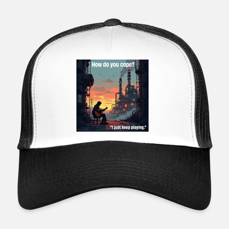 Playing the guitar saves! Trucker Cap