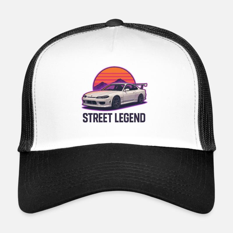 Straßenlegende Sunset Drift - Trucker Cap - Weiß/Schwarz