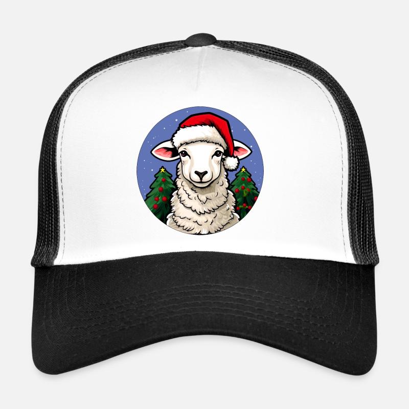 Schafe Weihnachten - Trucker Cap - Weiß/Schwarz
