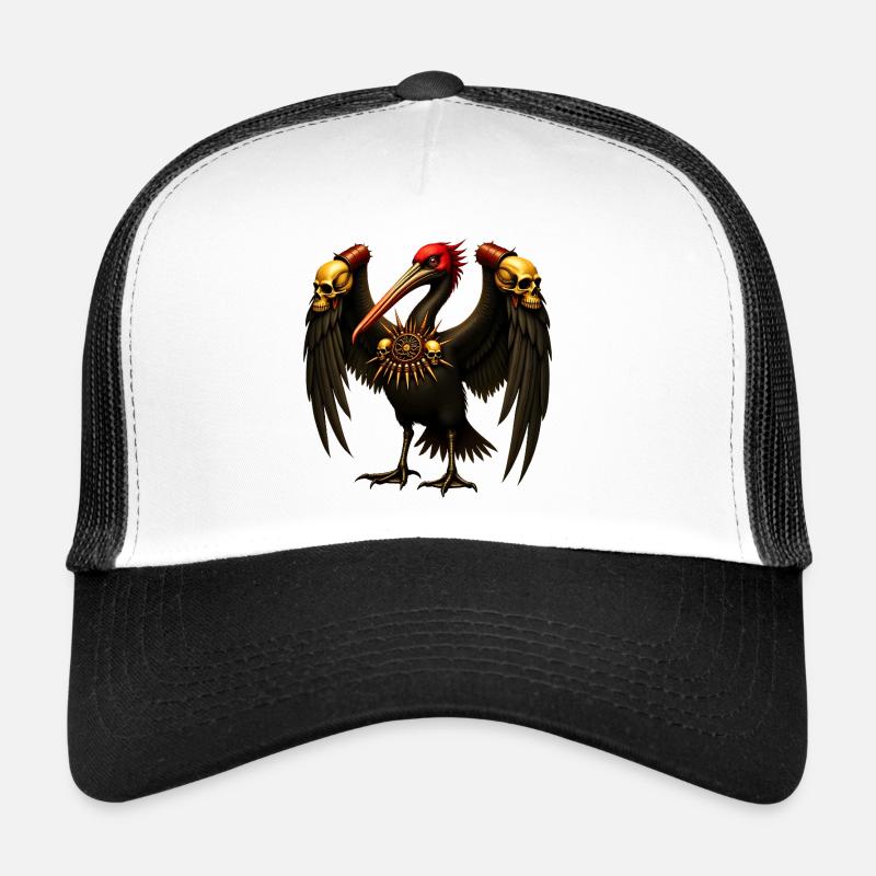Dark Raven with Skulls Trucker Cap