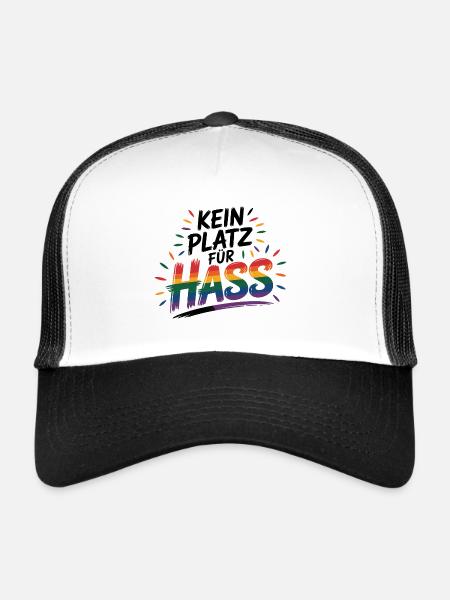 No Place for Hate - Cool Pride Logo - Trucker Cap - white/black - Front