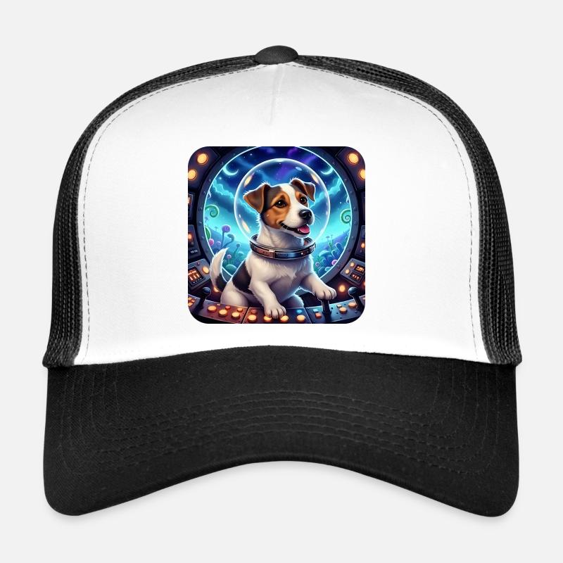 Chiot Cosmique dans la capsule spatiale Casquette trucker 