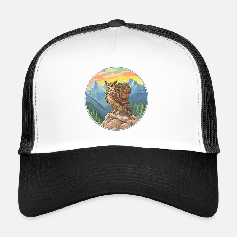 Niedliche Eulenwanderung Camping Bergabenteuer Trucker Cap