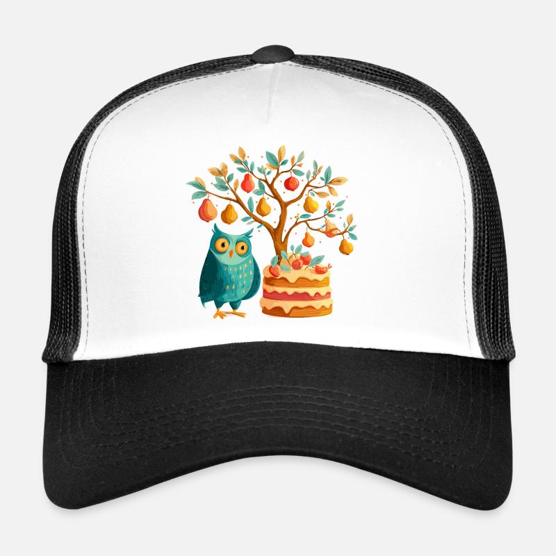 Gâteau d’arbre fruitier et de hibou Casquette trucker 