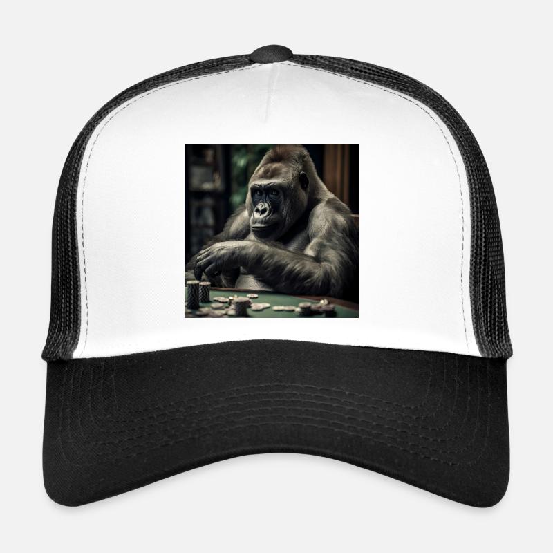 Gorilla at the Poker Table – Cold-Blooded Professional Trucker Cap