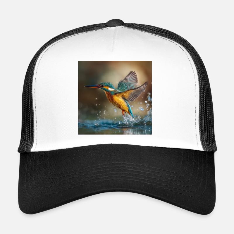 Explosion des couleurs du martin-pêcheur en vol Casquette trucker 