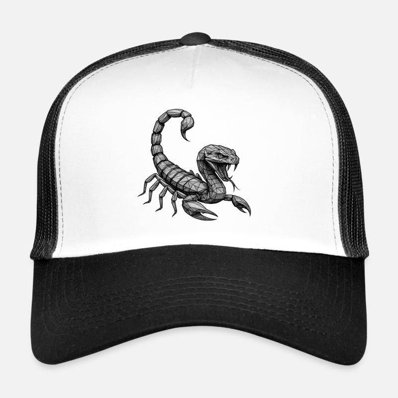 Geometric Scorpion Polygon Trucker Cap