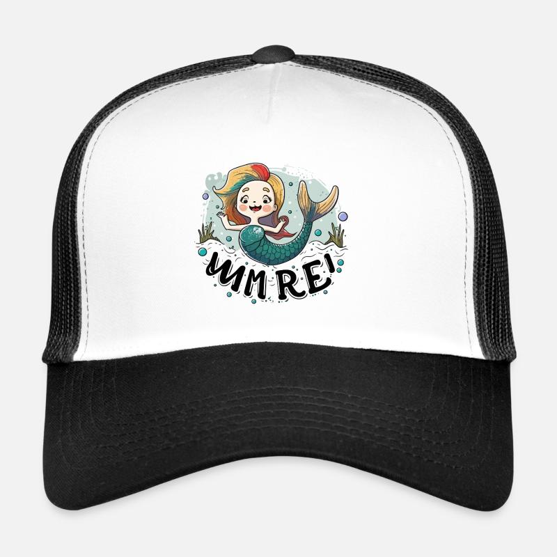 Illustration de la sirène arc-en-ciel éclaboussurée Casquette trucker 