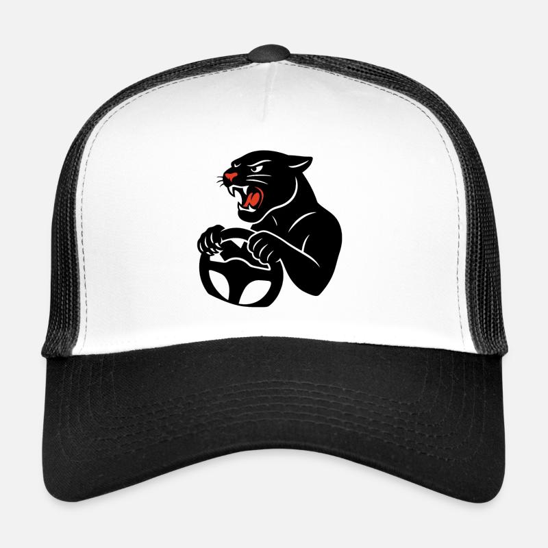 Big cat at the wheel Trucker Cap
