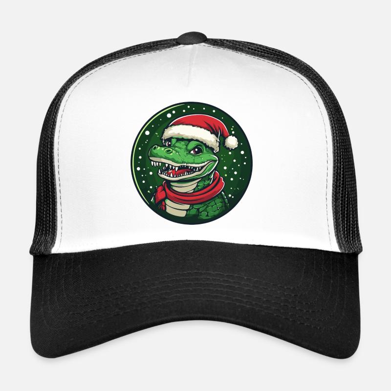 Alligator avec le chapeau de Père Noël Casquette trucker 