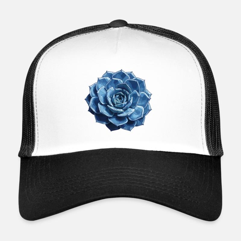 Rosette géométrique bleue Casquette trucker 
