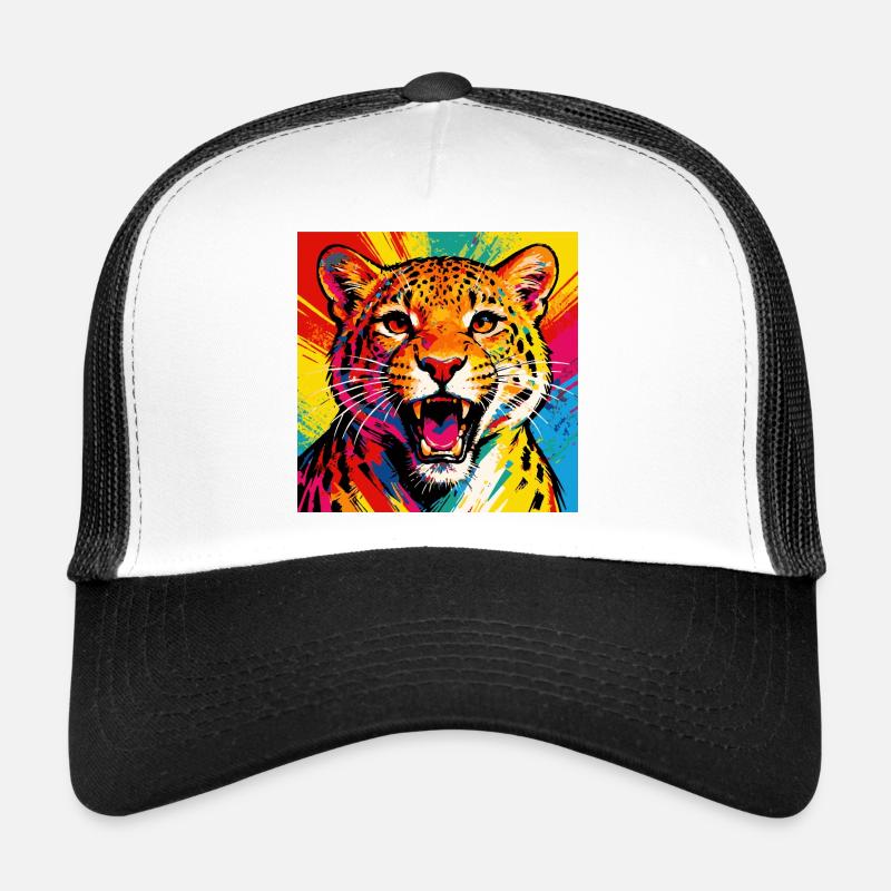 Leopard Pop Art Farbexplosion Trucker Cap