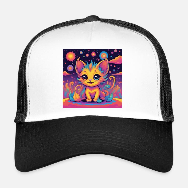 CosmiColor Rainbow Kitten - Trucker Cap - white/black