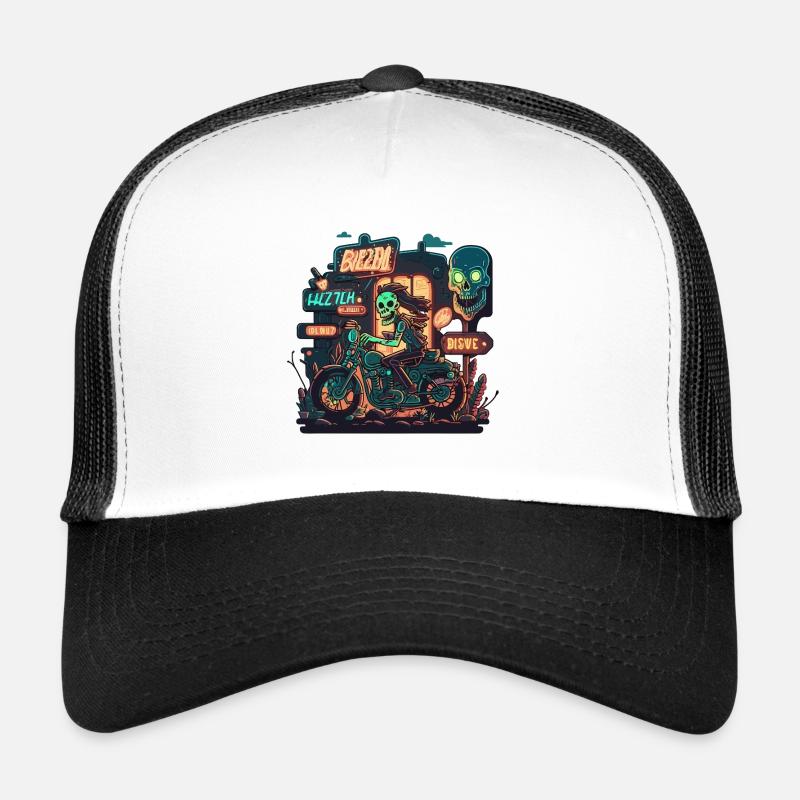 Nekro Neon Motorcycle Ride Trucker Cap