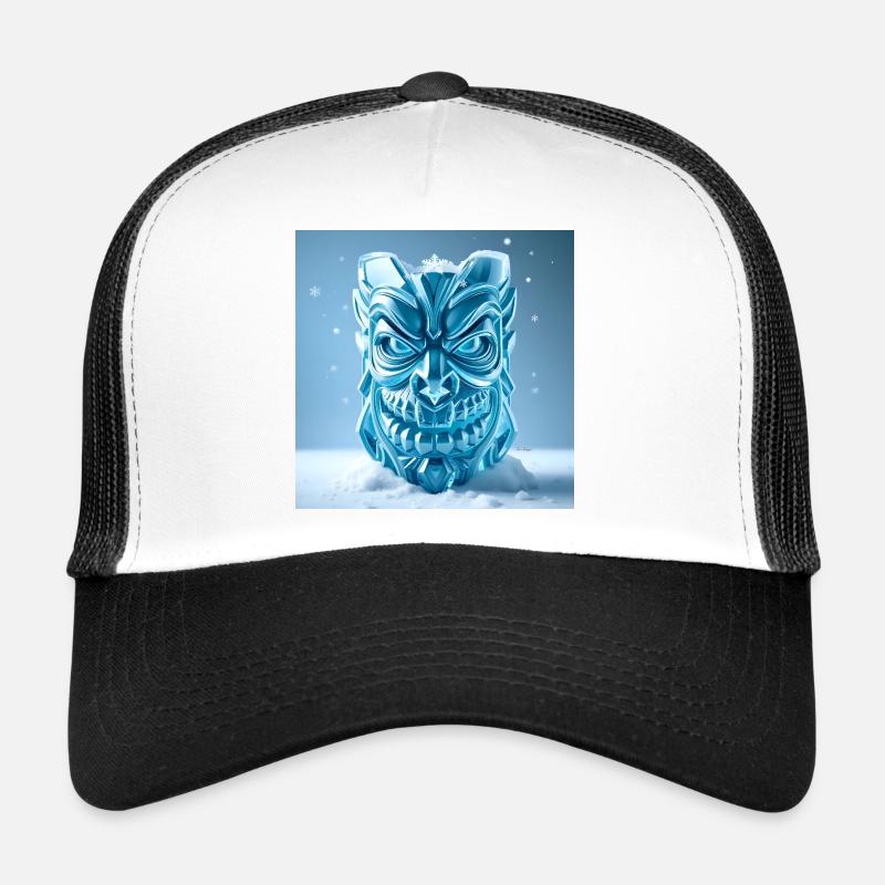 Eis-Tiki-Maske - Trucker Cap - Weiß/Schwarz