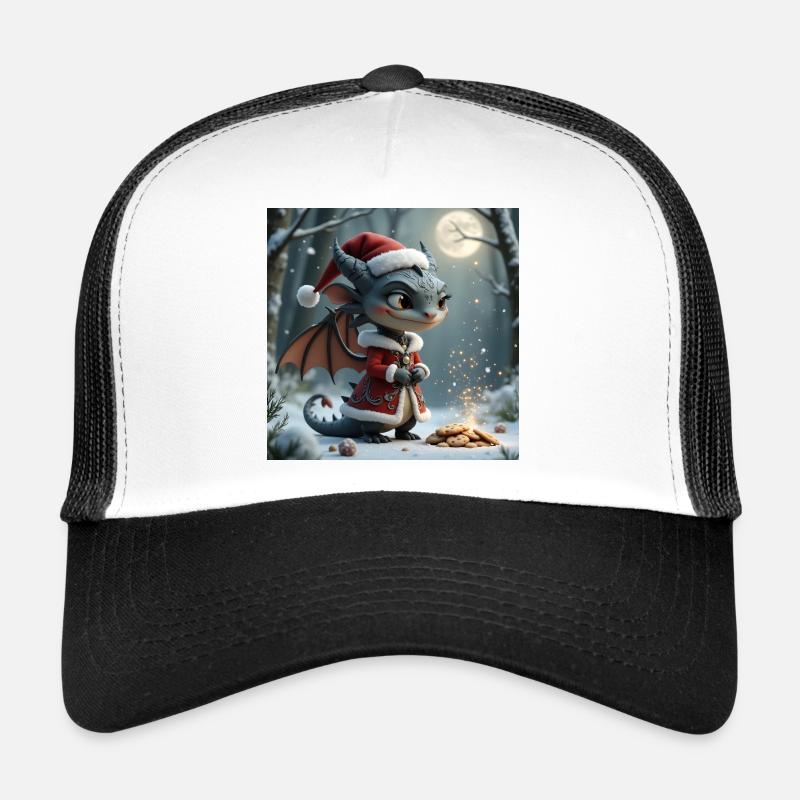 Weihnachtsdrache im verschneiten Wald Trucker Cap
