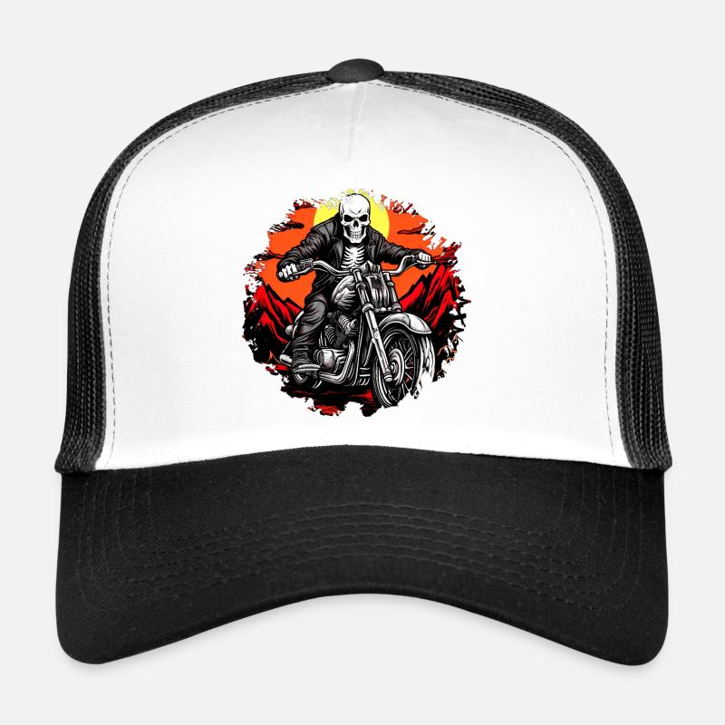 Skeletons Motorcyclist / Motorcycle Skull Trucker Cap