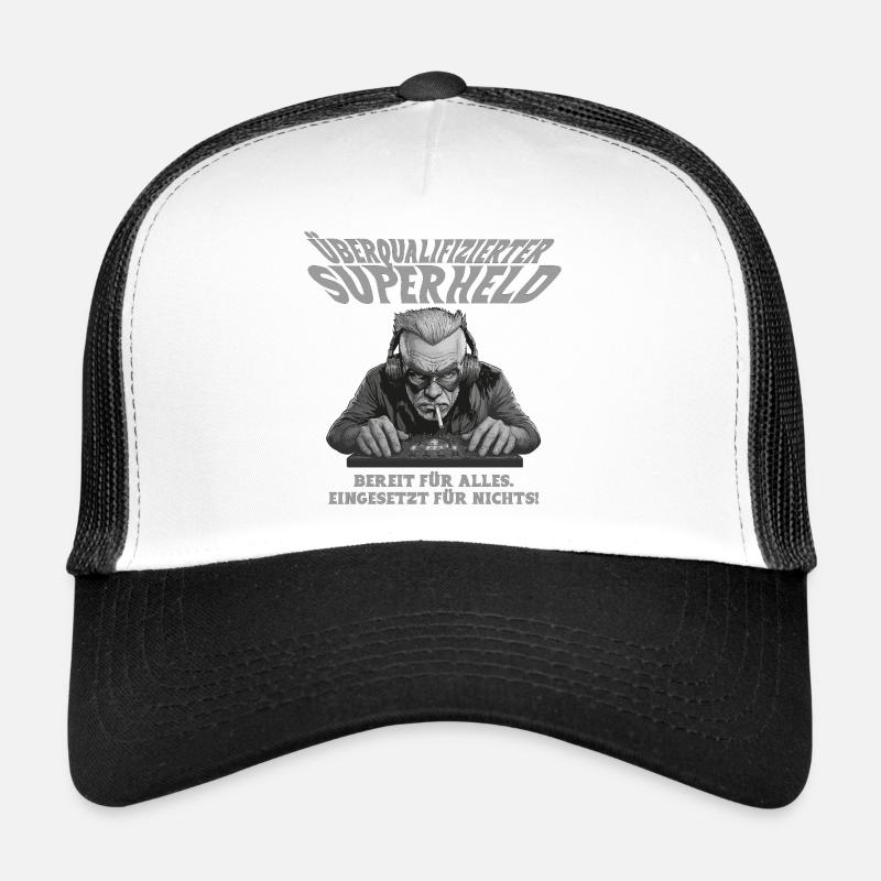 Overqualified Superhero - For All Heroes Trucker Cap