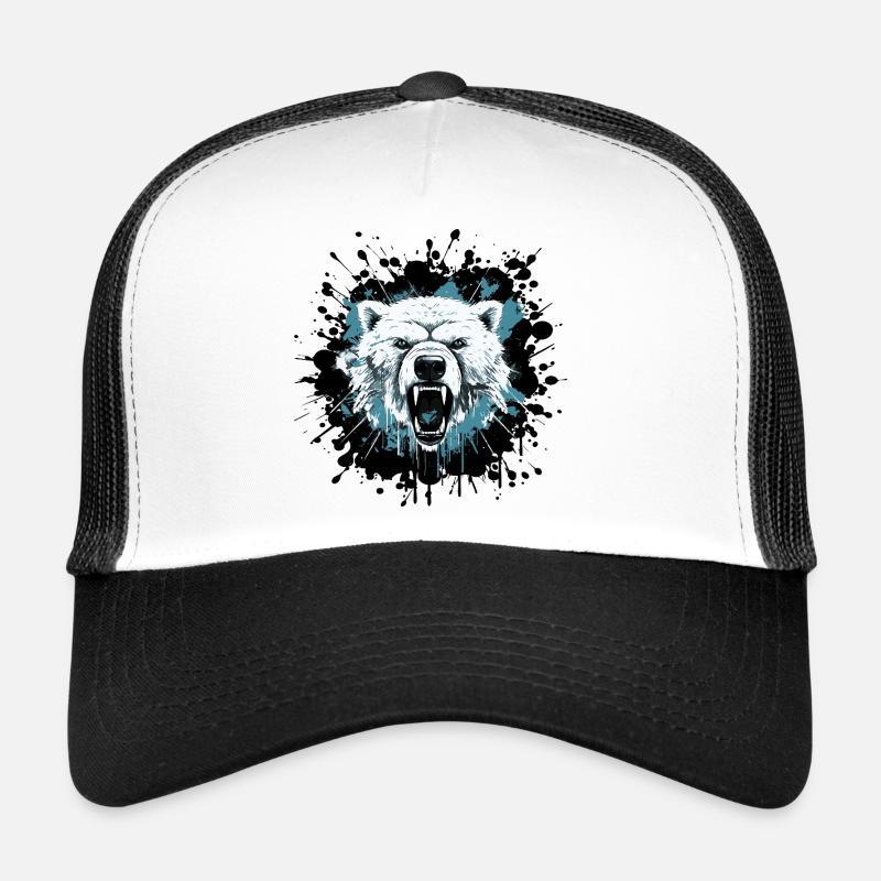 Ours polaire en style éclaboussures Casquette trucker 