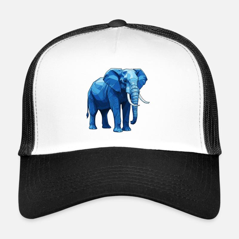 Geometrischer Blauer Elefant Trucker Cap