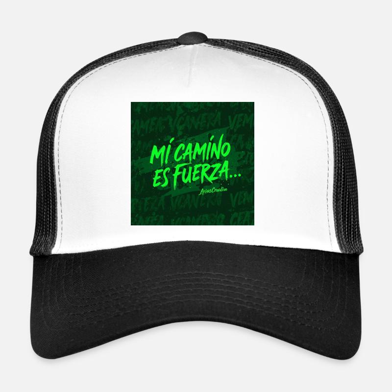 Mon chemin, c’est la force - Casquette trucker  - blanc/noir