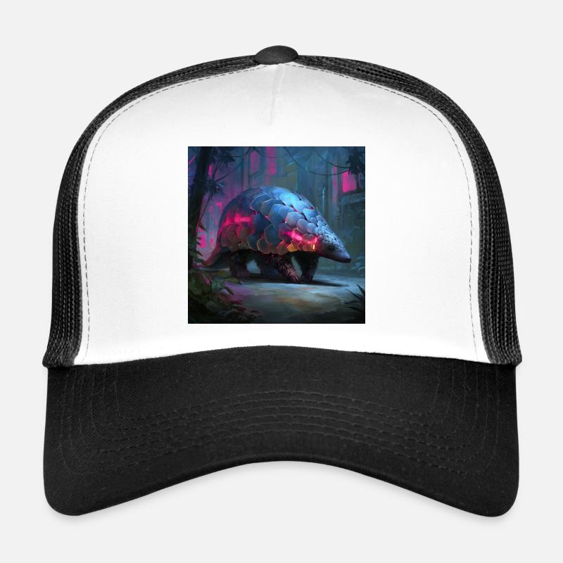 Cyberpunk Pangolin Neon Jungle Sci-Fi Art Trucker Cap