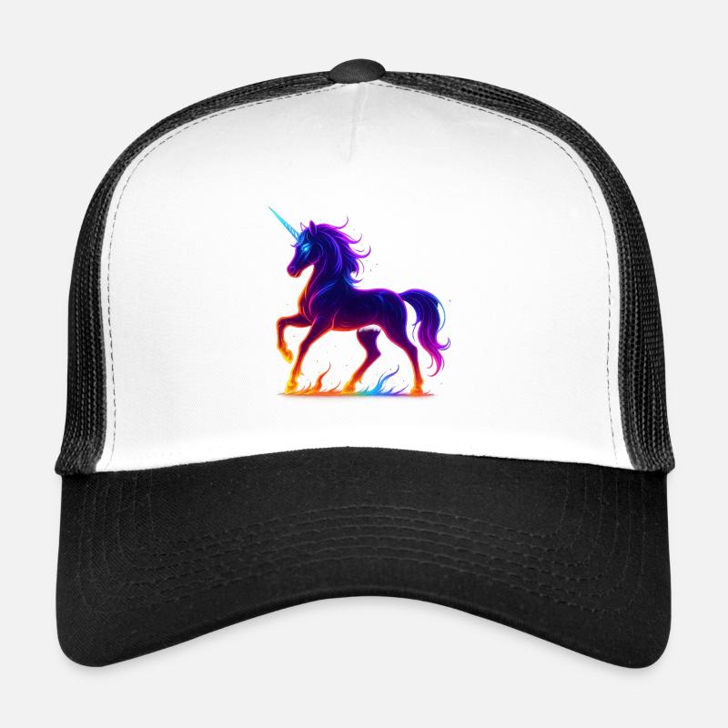 Flammender Neonmais - Trucker Cap - Weiß/Schwarz