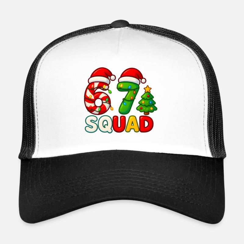 Funny 67 Six Seven Squad Meme Christmas Trucker Cap