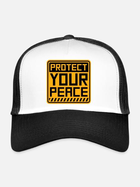 Protect Your Peace Mental Health Mindfulness - Trucker Cap - white/black - Front