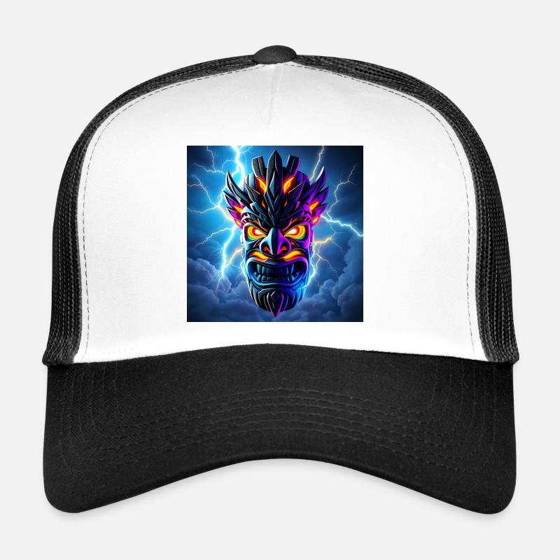 Masque Thunder Tiki - Casquette trucker  - blanc/noir