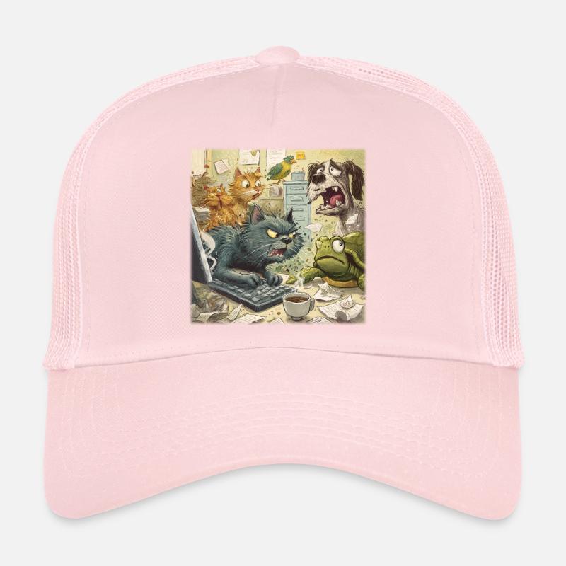 Chaos dans le bureau des animaux Casquette trucker 