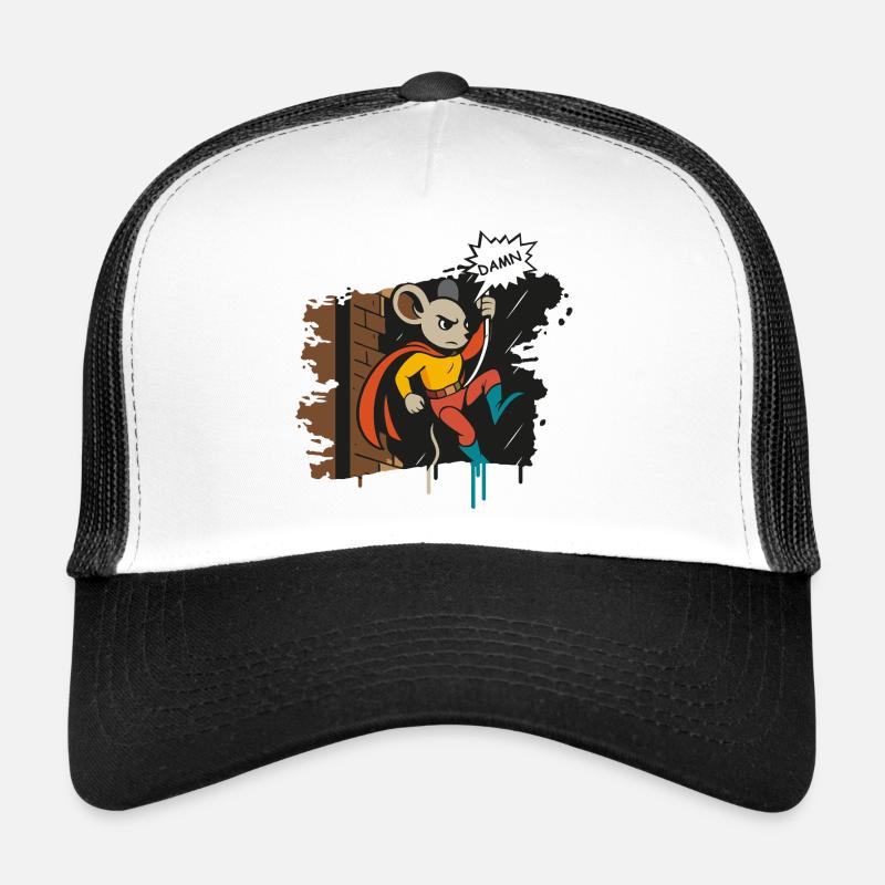 Superhelden Maus am Seil Comic Cartoon Trucker Cap