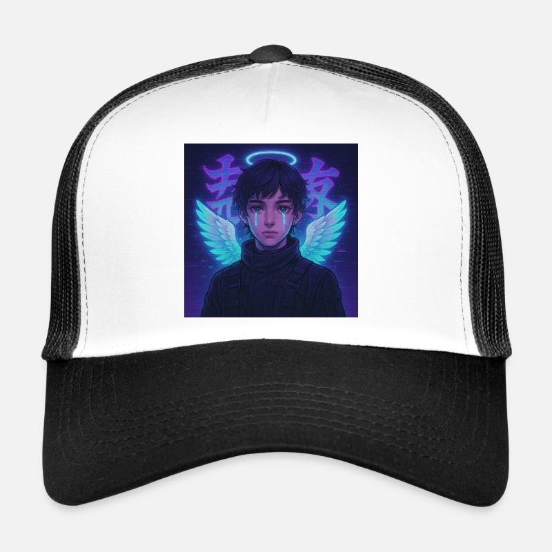 Cyberpunk Angel E-Boy Y2K Synthwave Art Trucker Cap