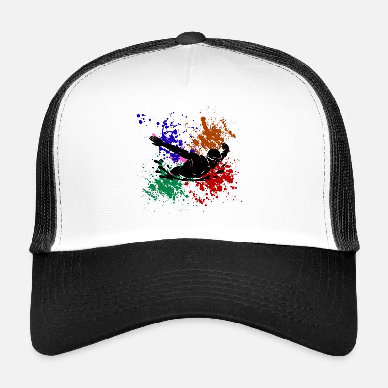 Swimmer Colored Paint Shards Trucker Cap