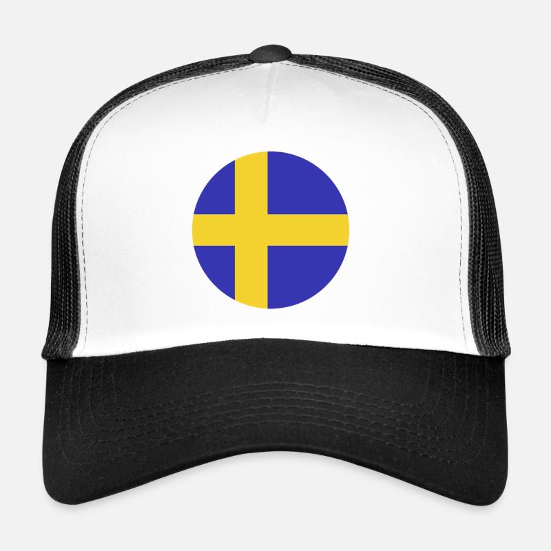 Sweden flag round Trucker Cap