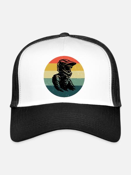 Conception vintage de motocross pour le motocross - Casquette trucker  - blanc/noir - Devant