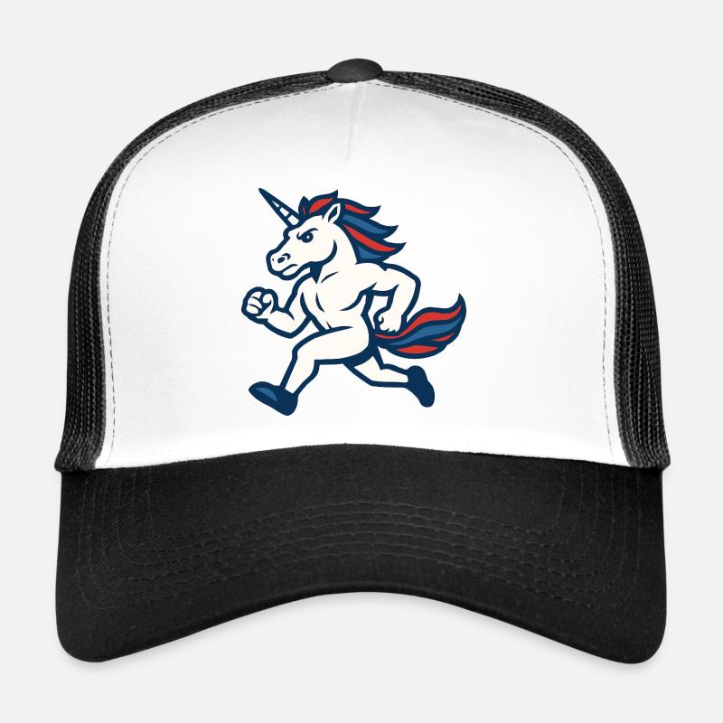 Mascotte athlétique de la licorne rapide Casquette trucker 