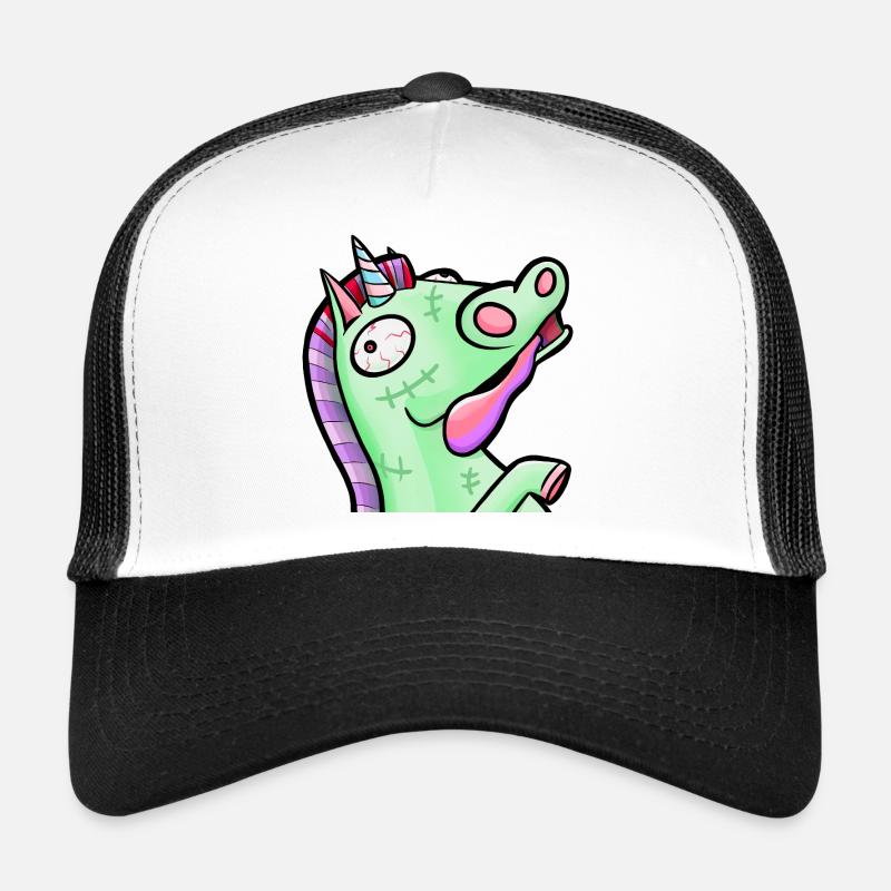 Crazy Pastel Zombie Unicorn - Trucker Cap - white/black