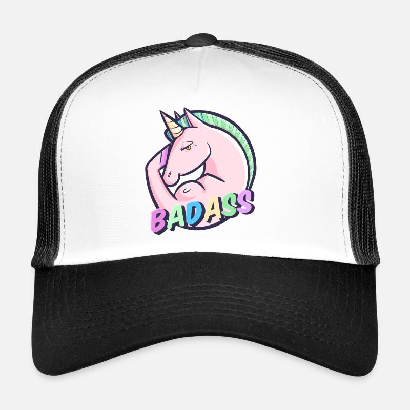 Badass Pastel Unicorn Rainbow Trucker Cap
