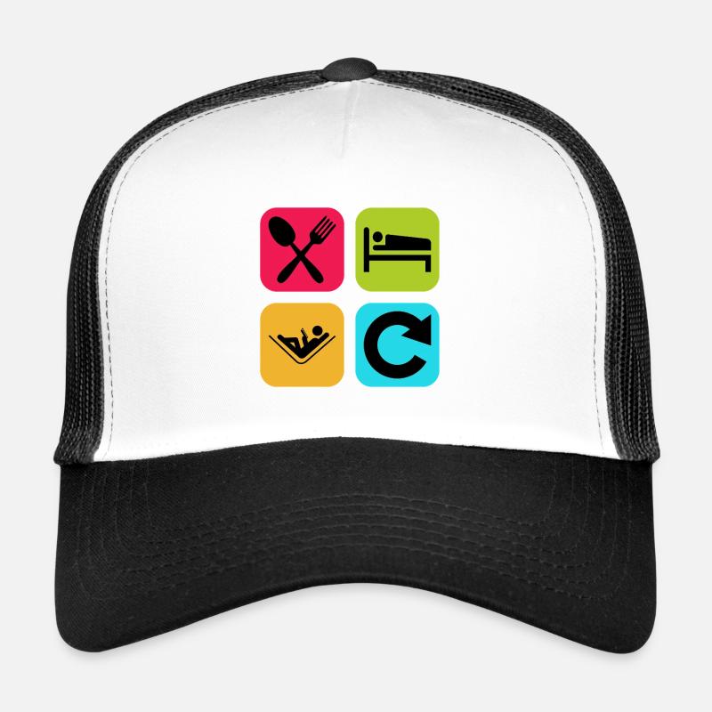 Eat Sleep Read Repeat Funny Quote Book Trucker Cap