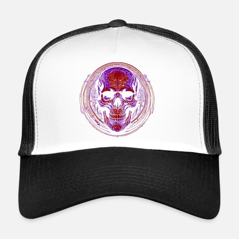 Purple Skull Mandala Trucker Cap