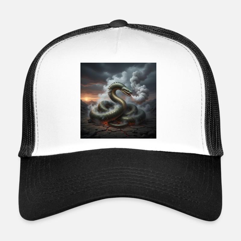 Serpent dans le champ de lave Casquette trucker 