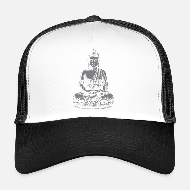 Fluss-Buddha-Zitat-Tee - Trucker Cap - Weiß/Schwarz