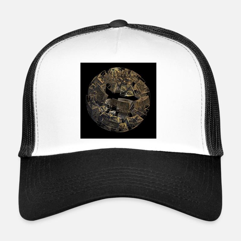 Goldene Fragmentenkugel - Trucker Cap - Weiß/Schwarz