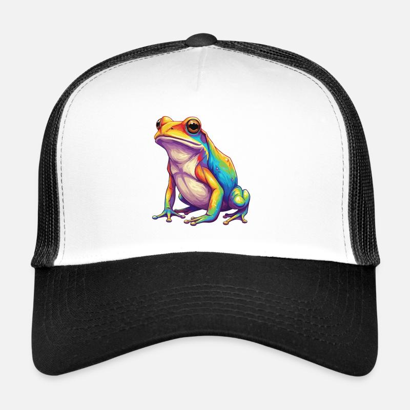 Aquarelle Pop Art Rainbow Grenouille Colorée Casquette trucker 